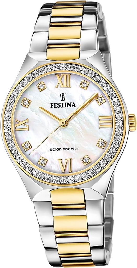 Festina Edelstahl Damen Uhr Armbanduhr silber gold Luxus D2UF20659/1