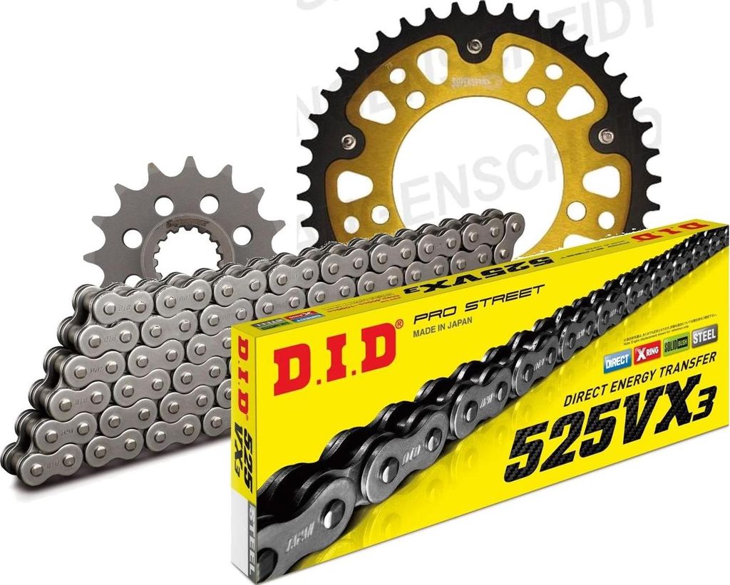 DID Kit Stealth (gold) APRILIA SMV1200 Dorsoduro / ... 16-40-108 DID525VX3 Niet