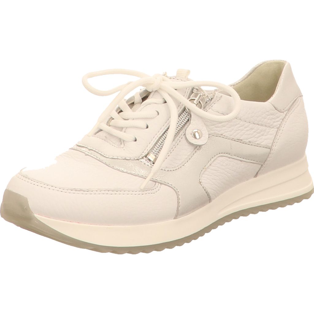Waldläufer Sporthalbschuhe Formsohle modisch in weiss/weiss kombi, Gr. 8