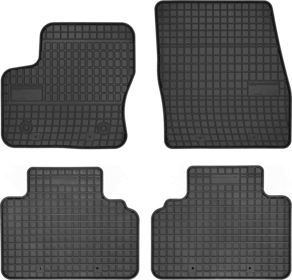 Gummifußmatten passend für Ford Tourneo Courier (kombivan, Bj. 2014-) – schwarz, passgenau, mit Befestigungen set 4 Stk. - Gummi-Automatten