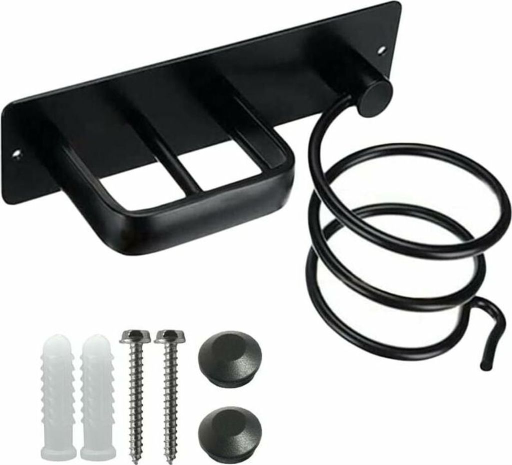 Wandhalterung für Haartrockner, Haartrocknerhalterung und Glätteisenhalterung (Set), Wandhalterung für Haartrockner und Glätteisenhalterung, Ha...