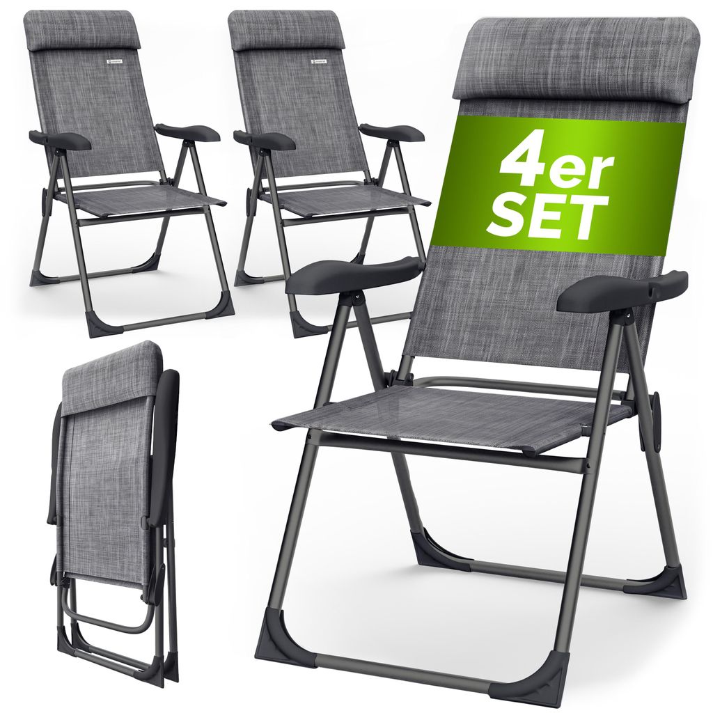 CASARIA® Gartenstühle 4er Set Klappbar 7-fach Verstellbar Produktbild 