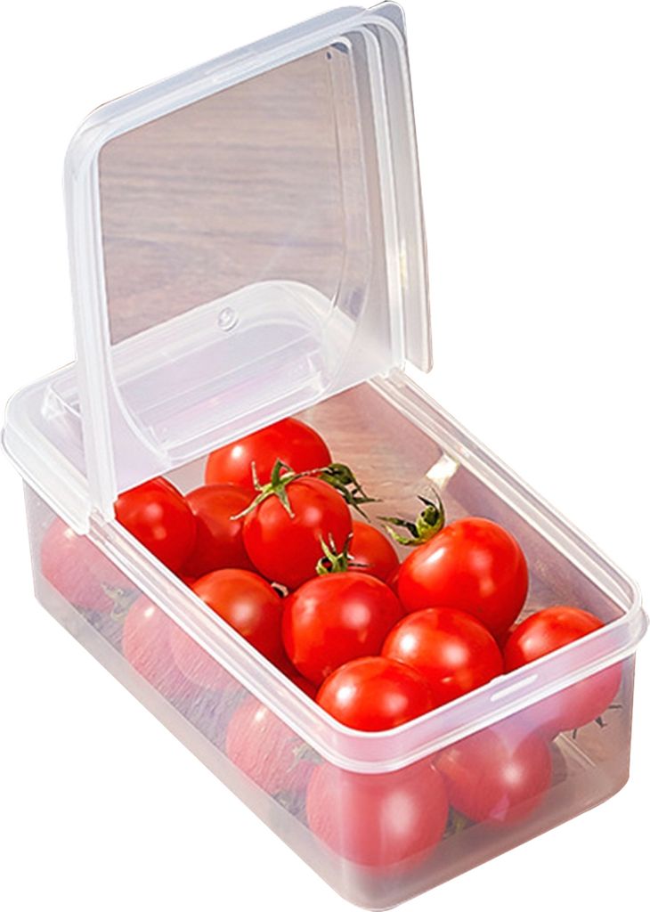 500/600 ml Frischhaltebox, transparent, zwei Fächer, 90-Grad-Öffnungsdeckel, stapelbar, Kühlschrank-Organizer, Picknick-Behälter für Gemüse u...