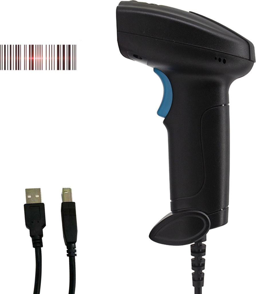 Aibecy 1D-Barcode-Scanner Handheld USB-Kabel-Barcodeleser Manueller Ausloeser/automatisches kontinuierliches Scannen Unterstuetzung Papiercode Komp...