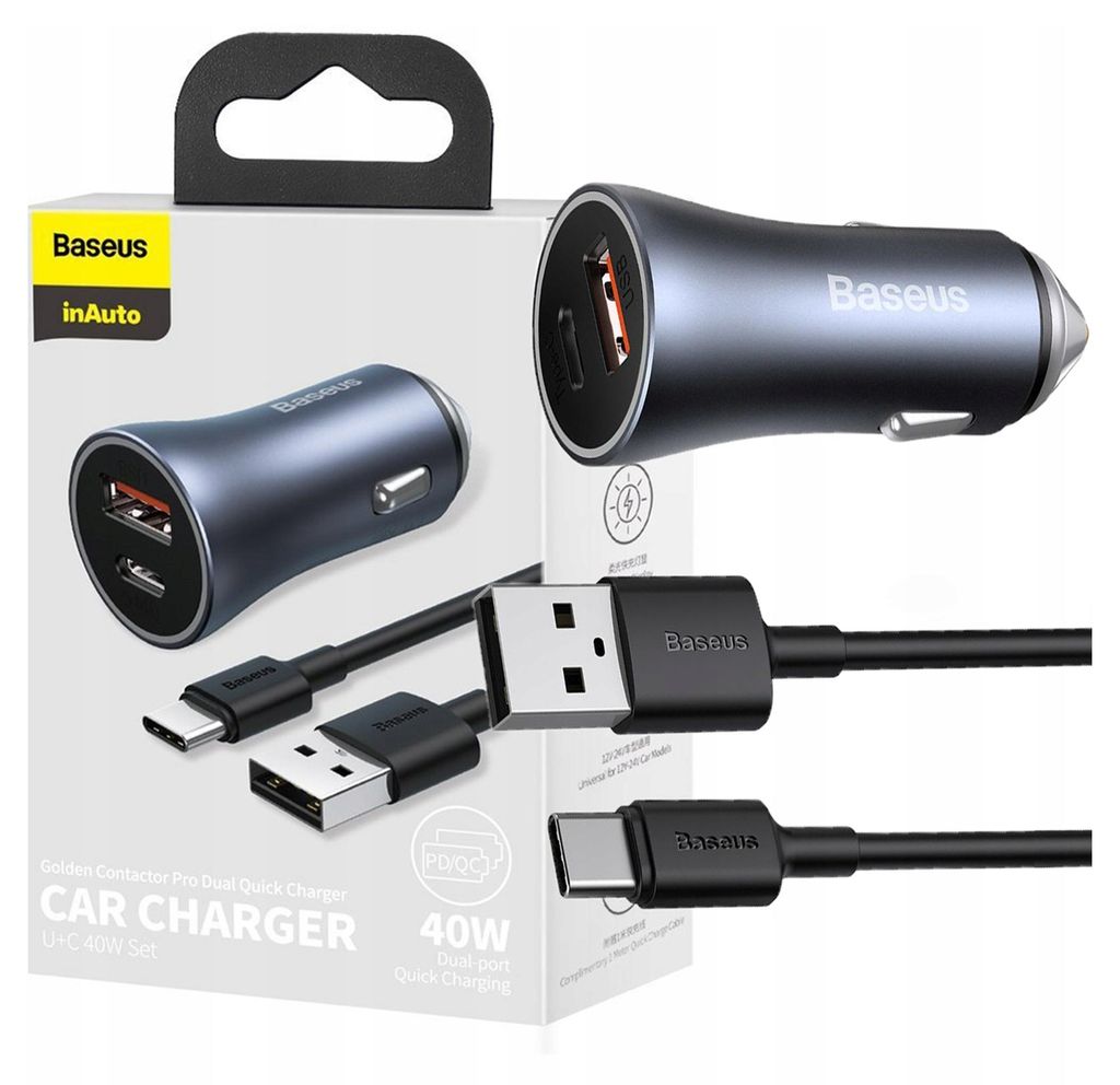 Baseus Rýchla nabíjačka do auta Usb typu C 40W Usb kábel Obrázok produktu 