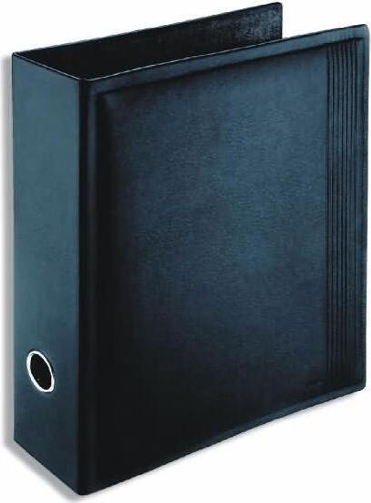 Ordner A4 breit La Linea Leder schwarz.