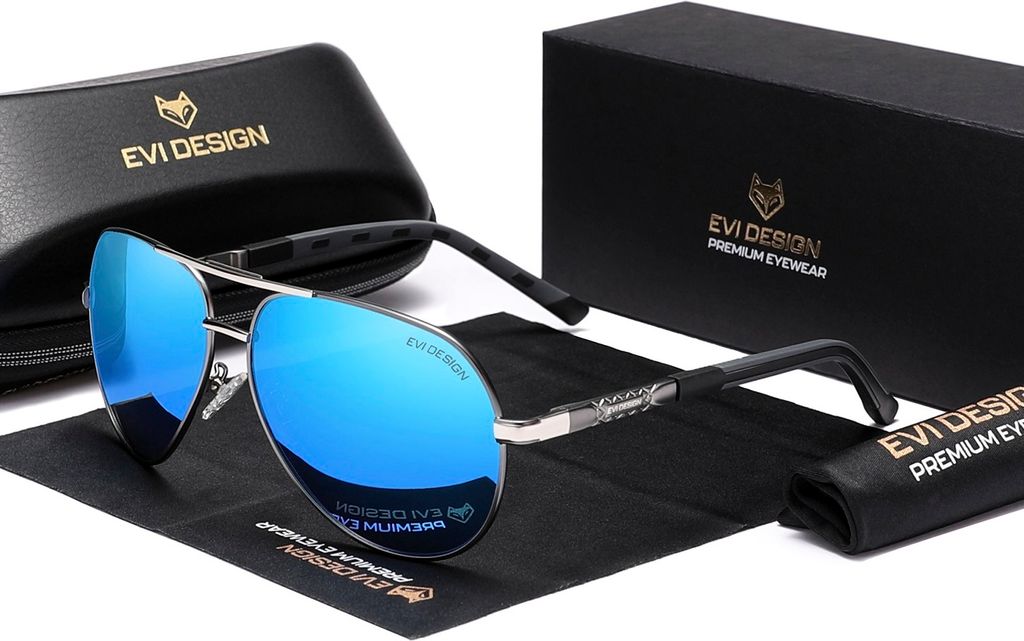 Polarisiertes UV400 Sonnenbrillen-Set XXL mit Etui - Produktbild 