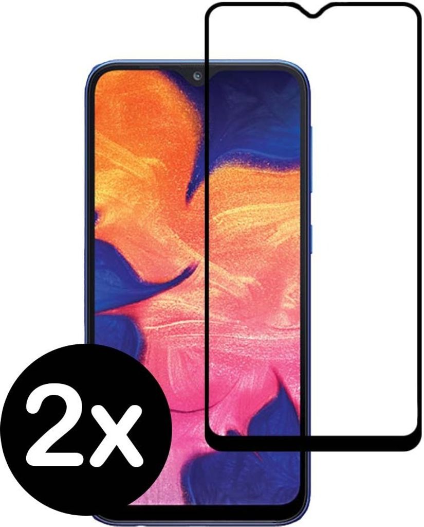Smartphonica Samsung Galaxy A10 volle Abdeckung gehärtetem Glas Bildschirmschutz mit abgerundeten Ecken - 2 Stück