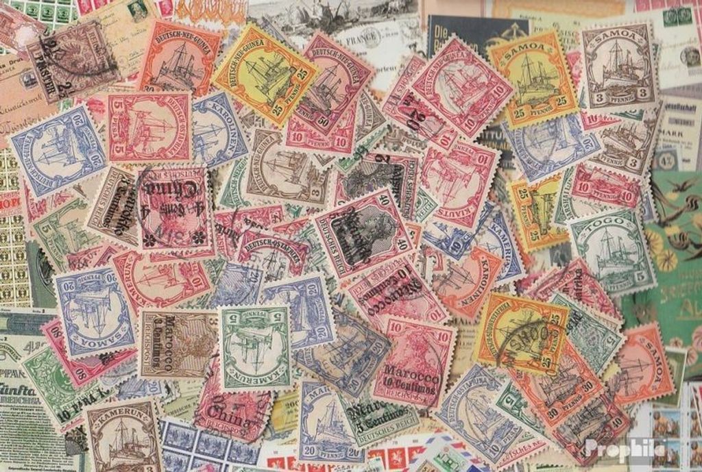 Briefmarken Dt. Kolonien / Auslandspostämter mit Auslandspostämter 200 verschiedene Marken