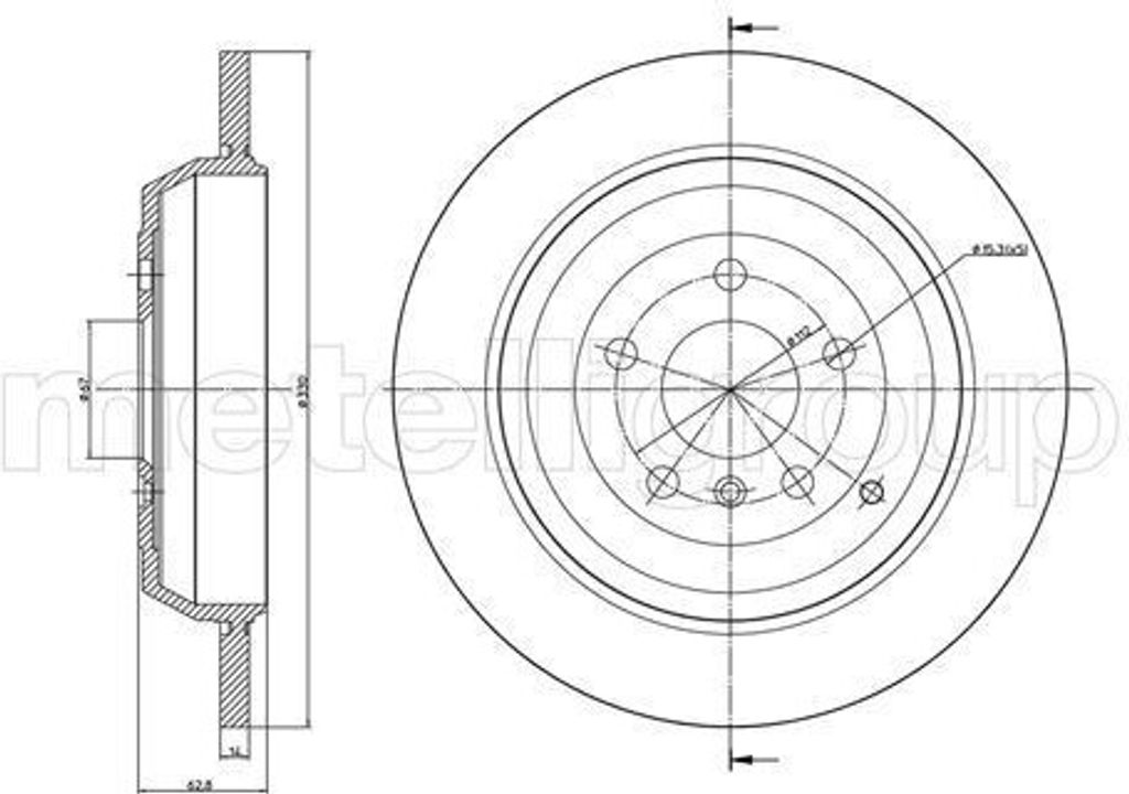 TRUSTING Bremsscheibe Hinten passend für MERCEDES-BENZ M-Klasse (W164) 330,0mm DF1417