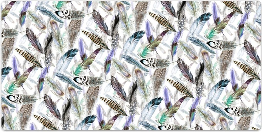 Tischunterlage - 120x60 cm - Schreibtischunterlage - Mauspad - Vogelfedern