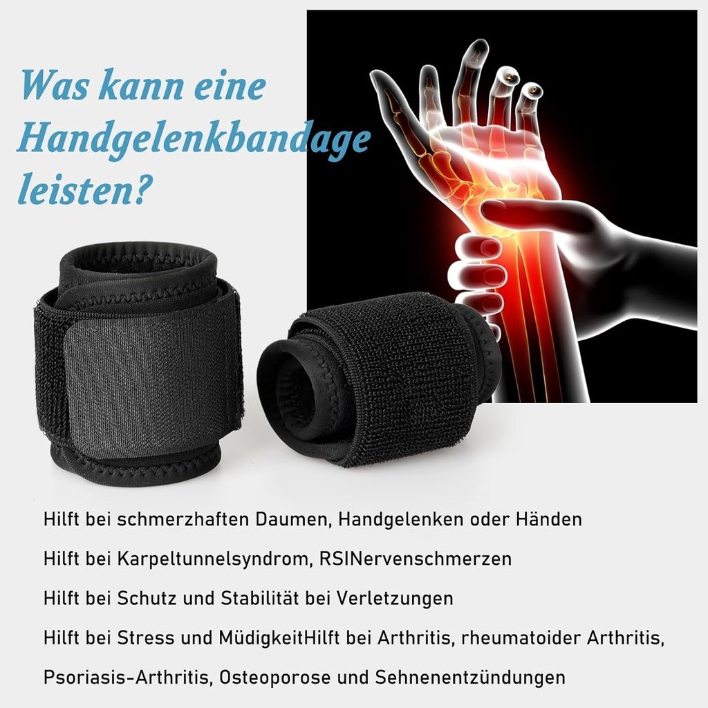 HandgelenkBandage Handgelenkstütze mit Klettverschluss für Produktbild 4
