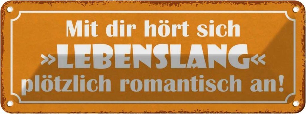 vianmo Blechschild 10x27 cm mit dir Lebenslang romantisch Dekoration Spruch Zitat