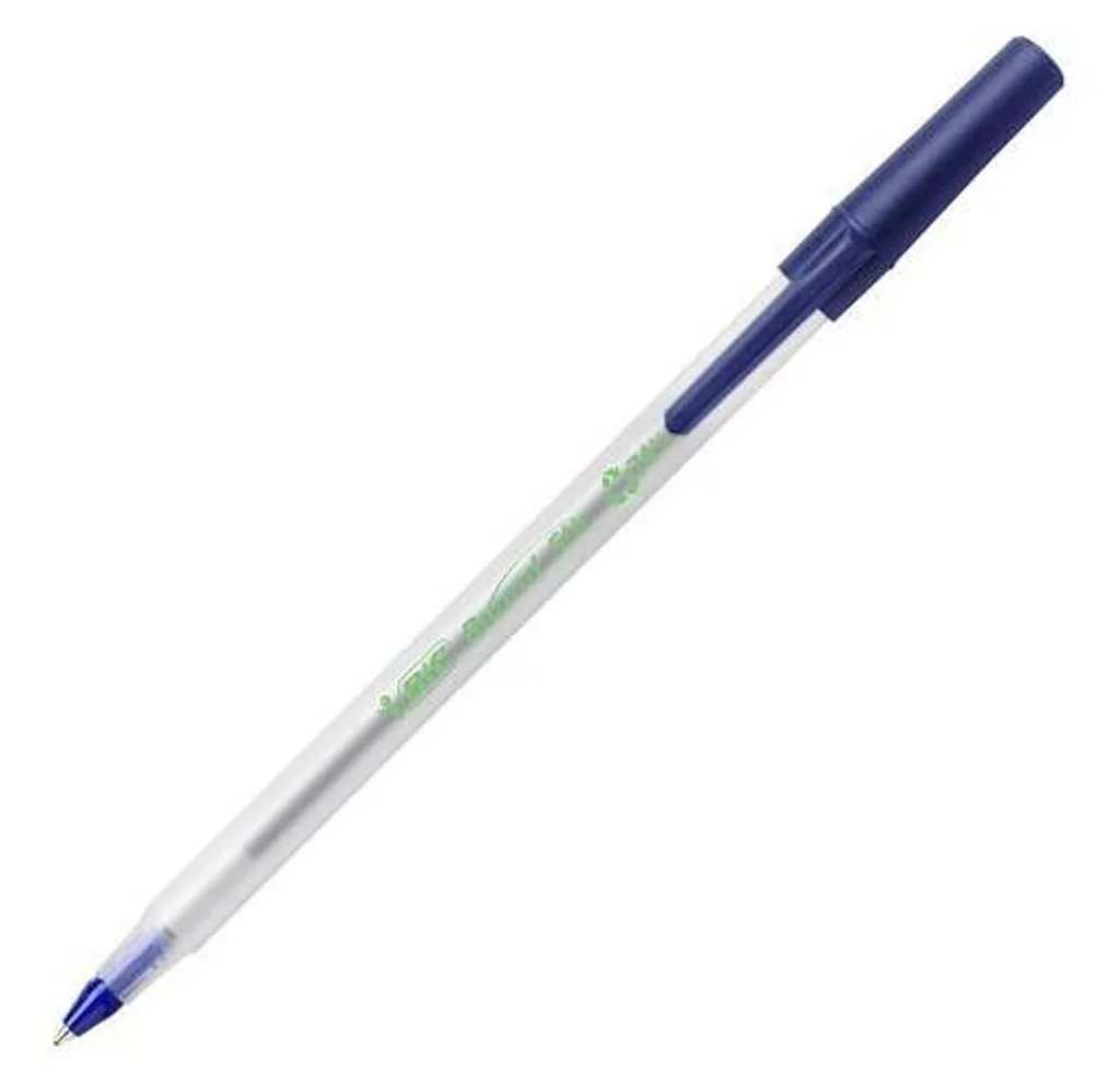 BIC 8932402 60 BIC Kugelschreiber Round Stic ECOlutions transparent Schreibfarbe blau