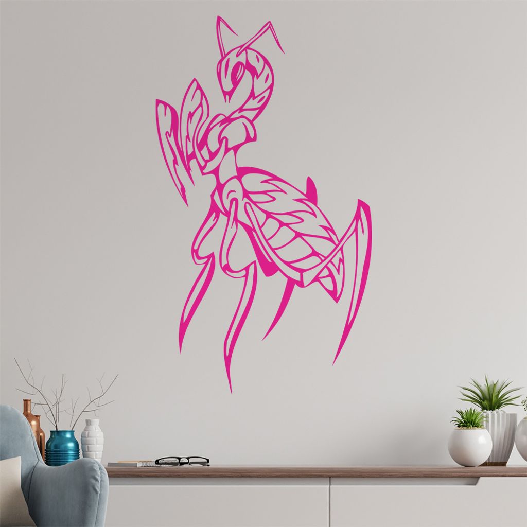 Gottesanbeterin Wandtattoo in 6 Größen - Wandaufkleber Wall Sticker - Dekoration, Küche, Wohnzimmer, Schlafzimmer, Badezimmer