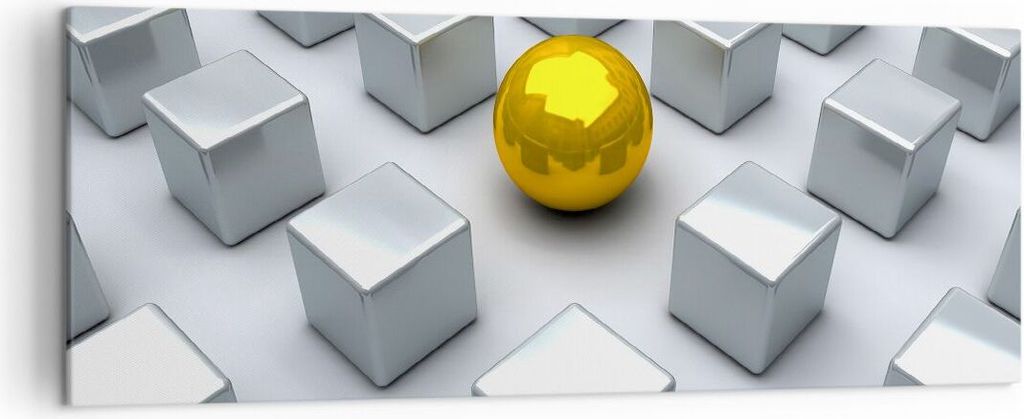 Bild auf Leinwand - Leinwandbild - Abstrakt computergrafik würfel - 140x50cm - Wand Bild - Wanddeko - Leinwanddruck - Bilder - Kunstdruck - Wandde...