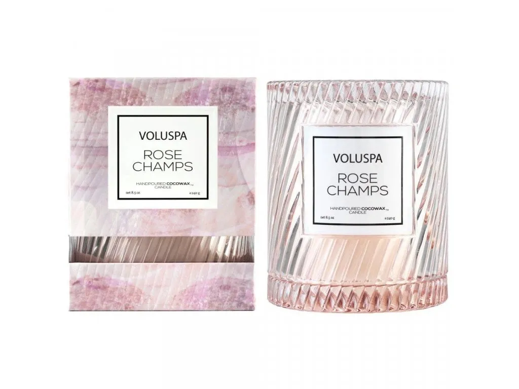 Bougie Voluspa Macaron Rose Champs pour Ambiance Relaxation et Bien-être