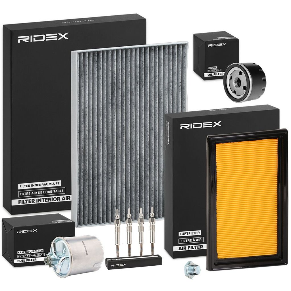 RIDEX Inspektionspaket Filterset für NISSAN Qashqai / Qashqai +2 I (J10, NJ10)
