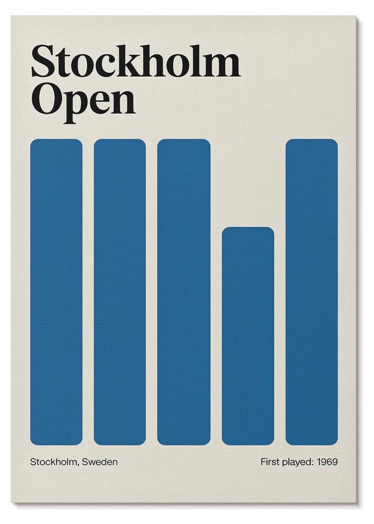 POSTER - 59x84 cm (A1) - Piotr Dąbrowski - Minimalistische Grafiken mit blauen Rechtecken - Wandbild für Wohnzimmer Schlafzimmer & Flur, Modernes...