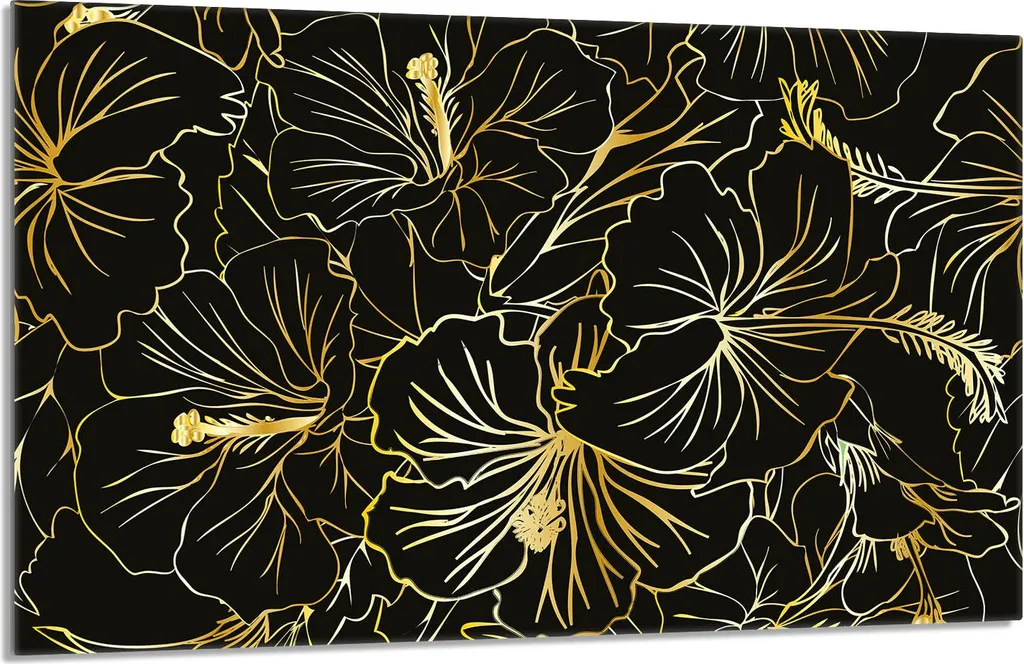 Copertura Piano Cottura 80x52 Ceramica Vetro Fiore Nero Design