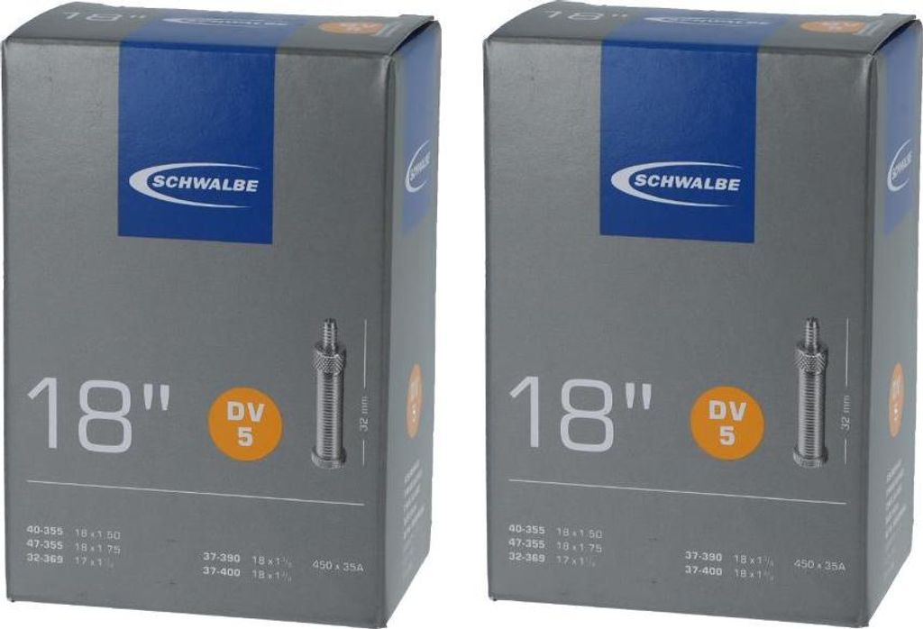 Schwalbe 2x Schlauch DV5 (28/47-355/406) - 18 Zoll Produktbild 
