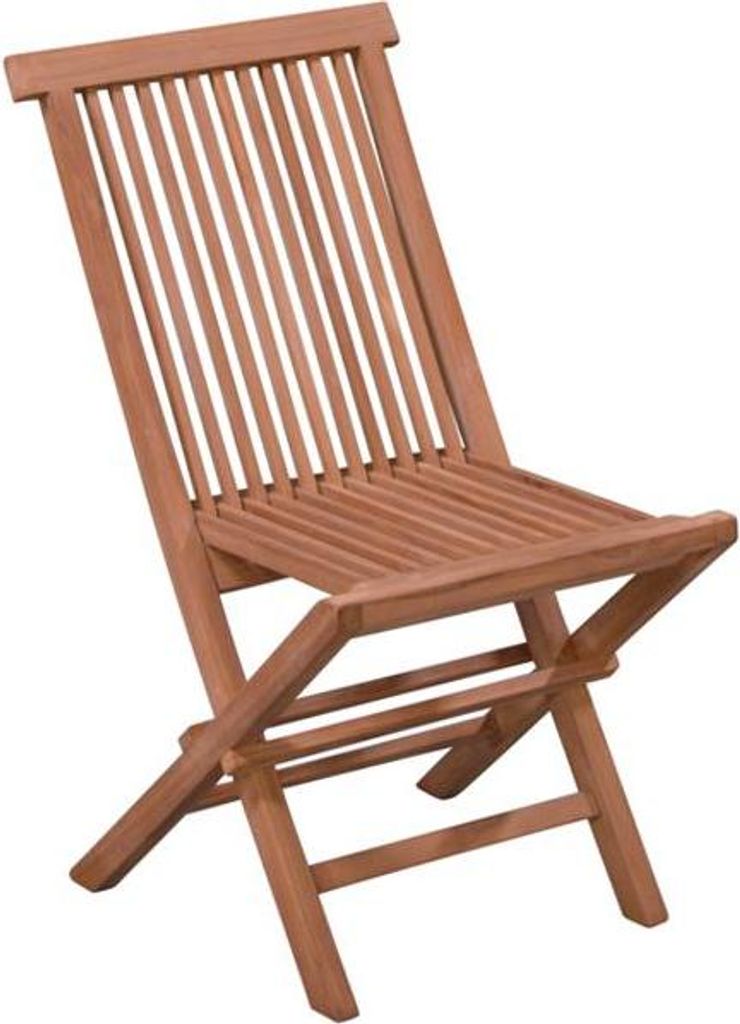 2er Set Stühle Folding 45x75x45 cm Teak Natur