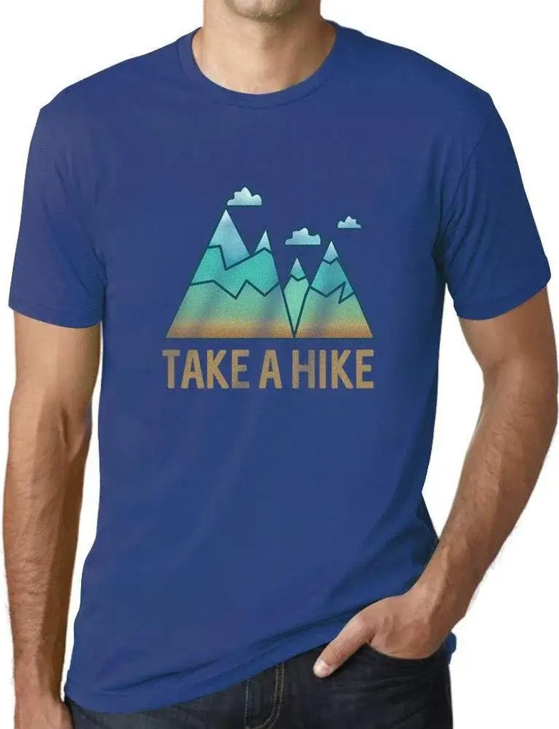 Herren Grafik T-Shirt Bergwandern – Take A Hike Mountain – Öko-Verantwortlich Vintage Jahrgang Kurzarm Lustige Druck Geburtstag Geschenk Mann