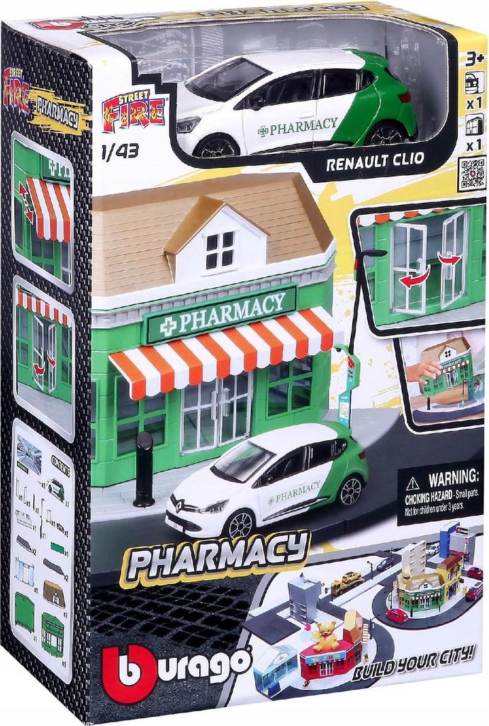 STADT BBURAGO Apotheke + RENAULT CLIO 1:43