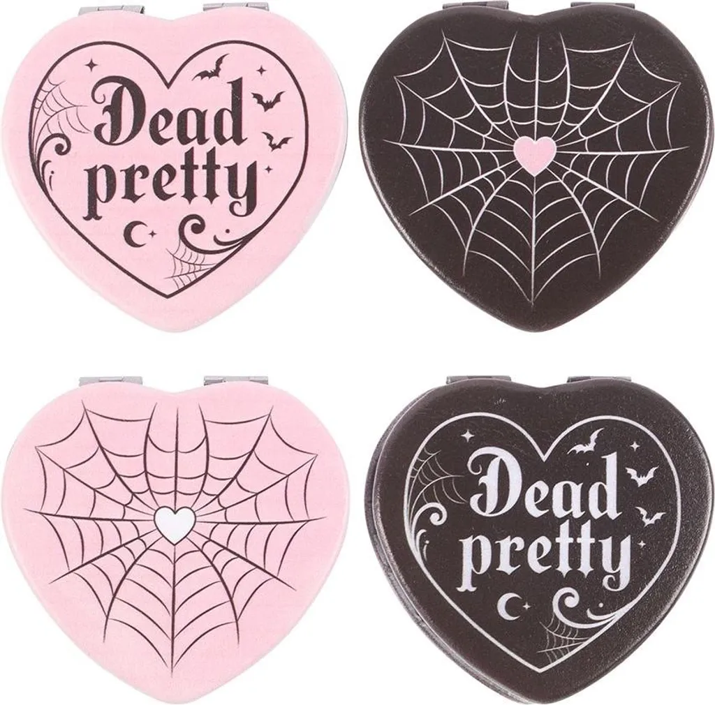 Lot de 12 Miroirs de poche compacts Dead Pretty Rose et Noir SD10143