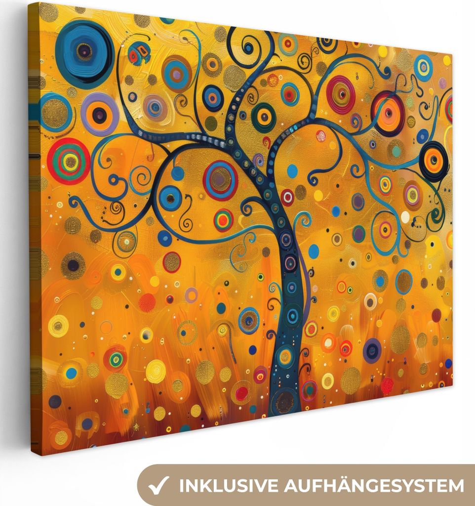 MuchoWow - Leinwandbilder - Abstrakt - Baum - Baum des Lebens - Modern, Wandbild, Wanddeko Bilder Wohnzimmer, 40x30 cm