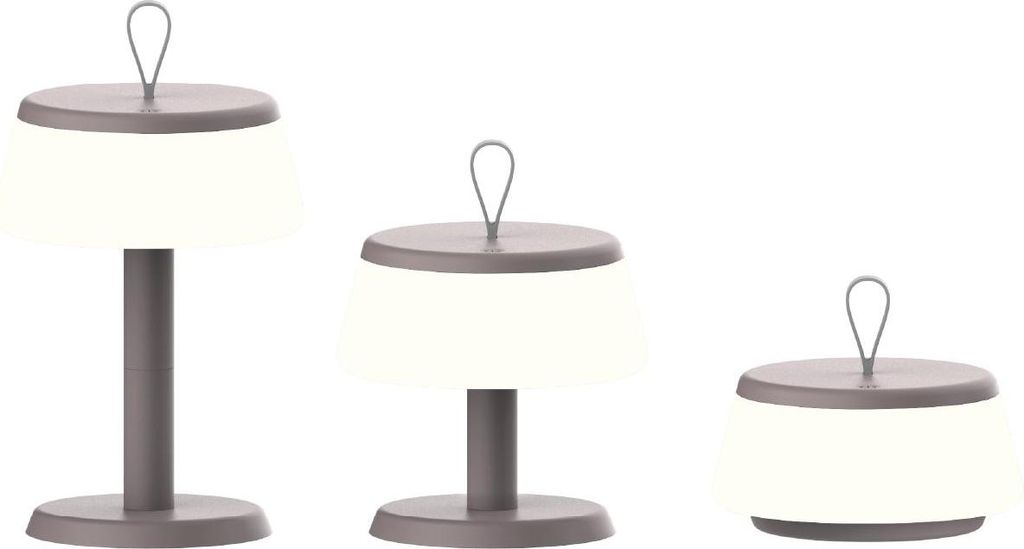 Luxus - Tischlampe Samos 3-in-1 - Taupe - H7 x Ø14