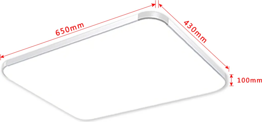 Plafonnier LED 72W à Intensité Variable avec Panneau Acrylique Haute Qualité