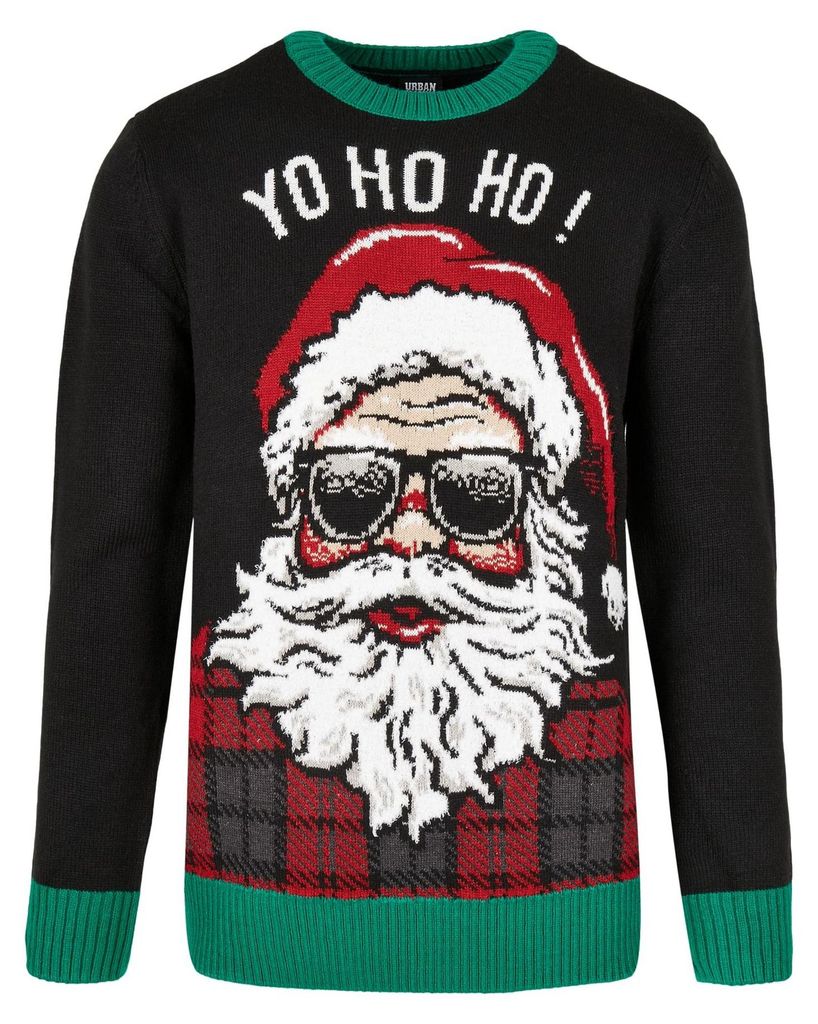 Urban Classics - "Ho Ho Ho" Pullover für Herren TN257 (S) (Schwarz)