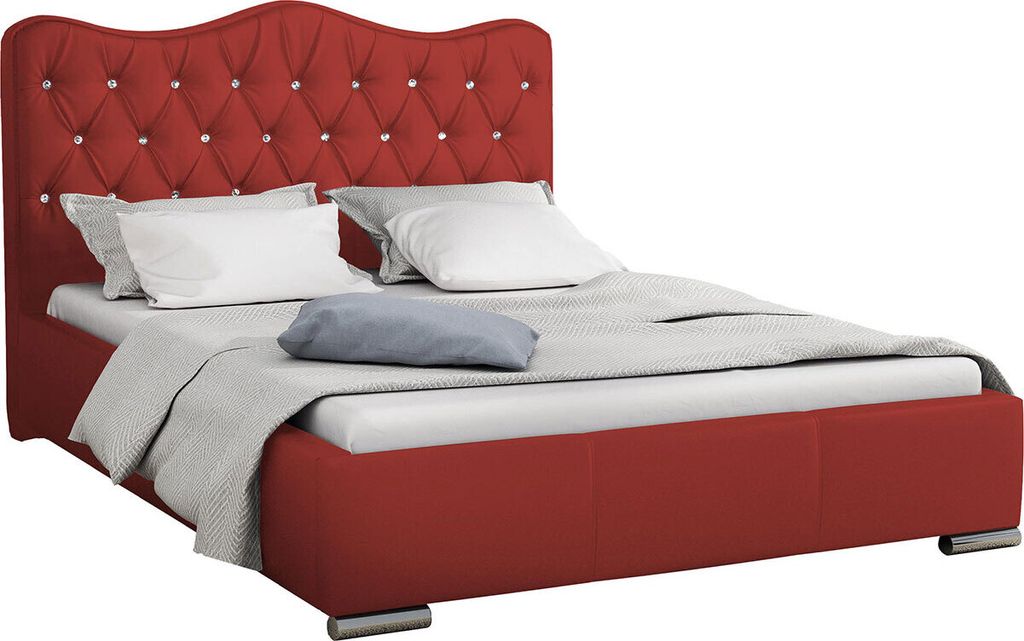 MIRJAN24 Polsterbett Santorini, Lattenrost ist integriert, Bettkasten für die Bettwäsche mit Gasdruckfeder (Farbe: Manila 28, Größe: 180 x 200 cm)