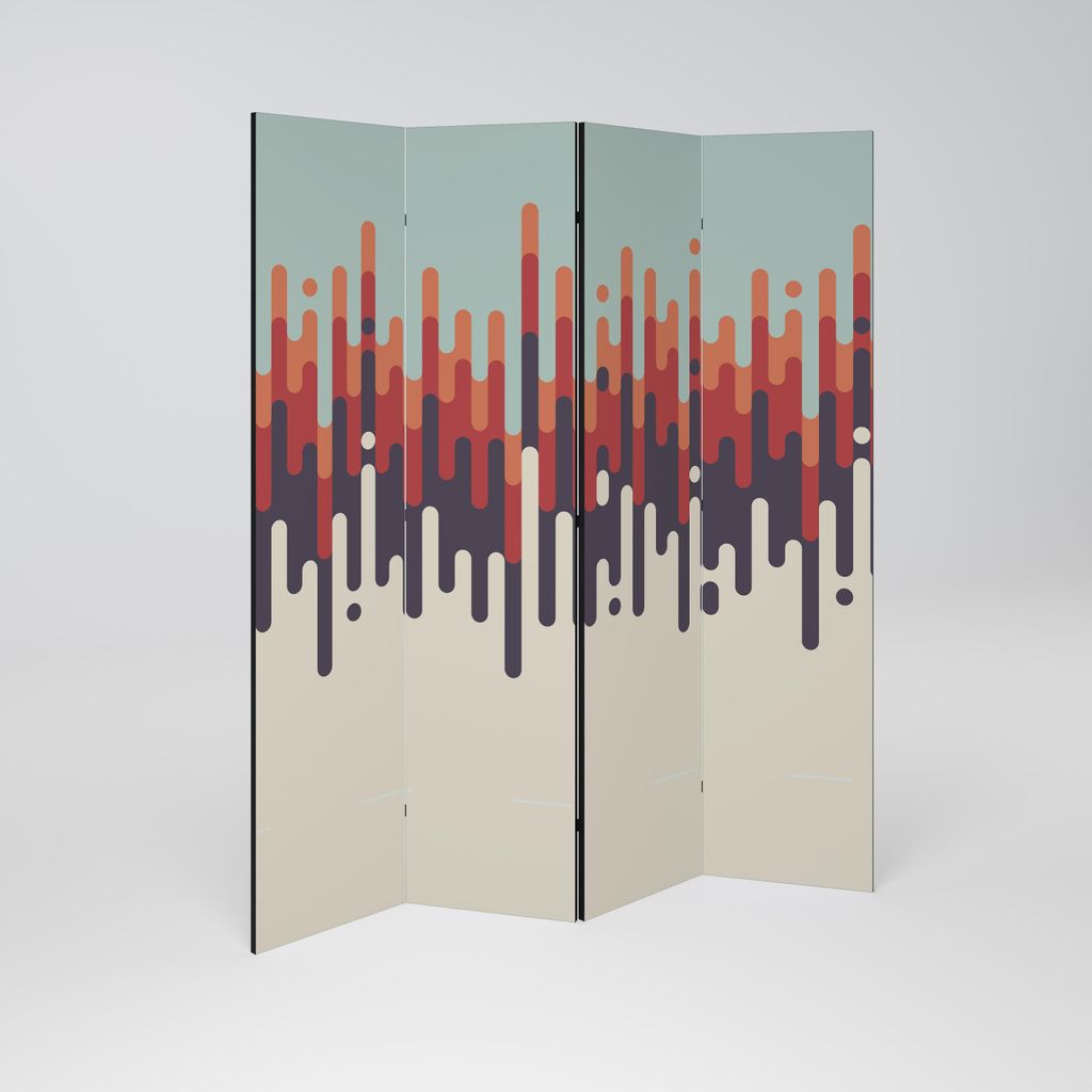 SpaceRebels Paravent Raumteiler - 4-teilig Raumtrenner, Druck 1-Seite - Raumtrenner - Trennwand Wohnung - Room Divider - Spanische Wand Deko Modern...