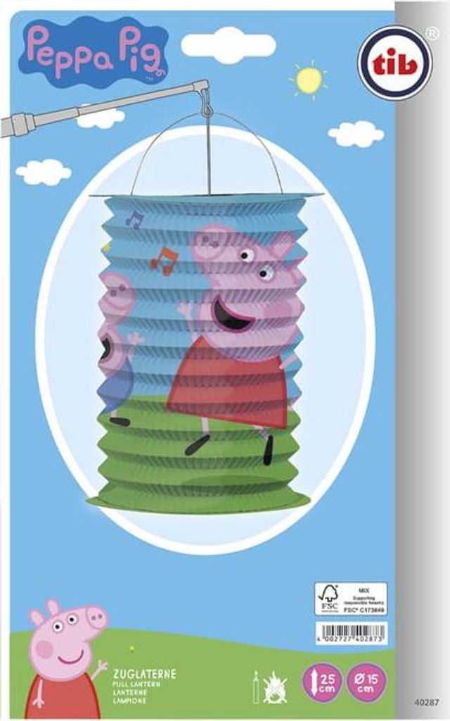 Peppa Wutz - Zuglaterne - aus Papier - Ø = 15 cm
