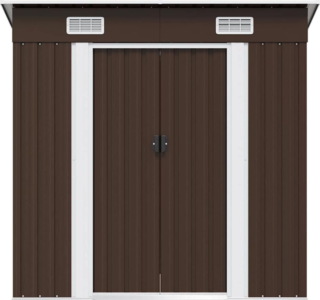 vidaXL Geräteschuppen Braun 194x121x181 cm Stahl Produktbild 