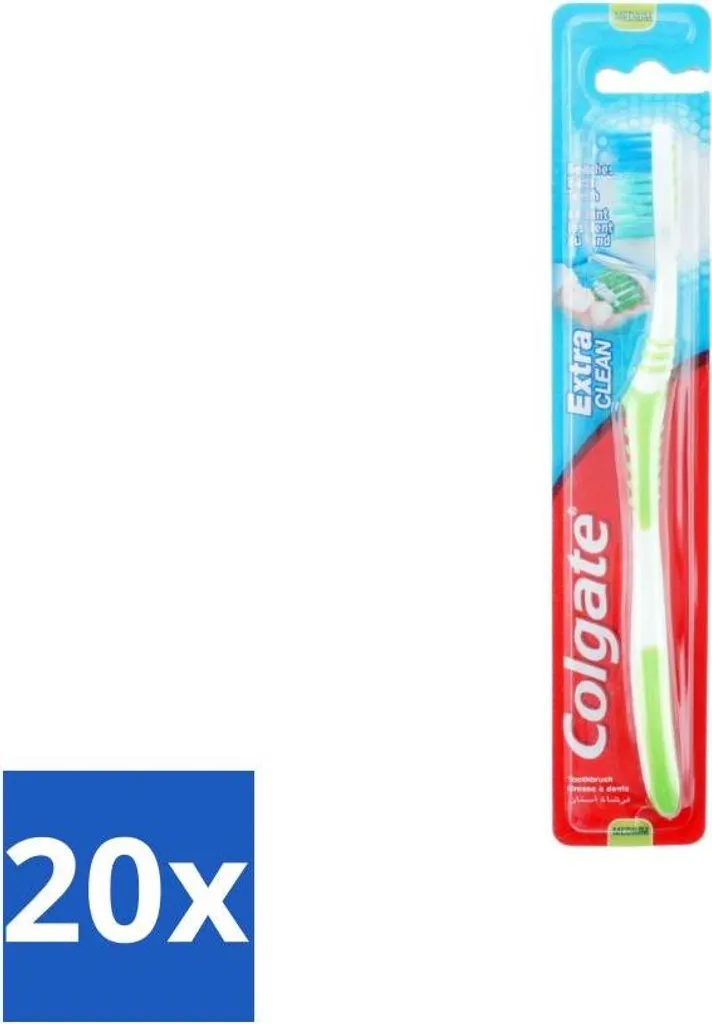 Colgate Extra Clean Spazzolini Medi - Pacco Famiglia 20 Pezzi