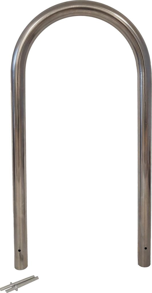 Fahrradanlehnbügel 115 x 58 cm Edelstahl Ø 60 mm grau Einbetonieren Fahrradständer ParkerTyp U