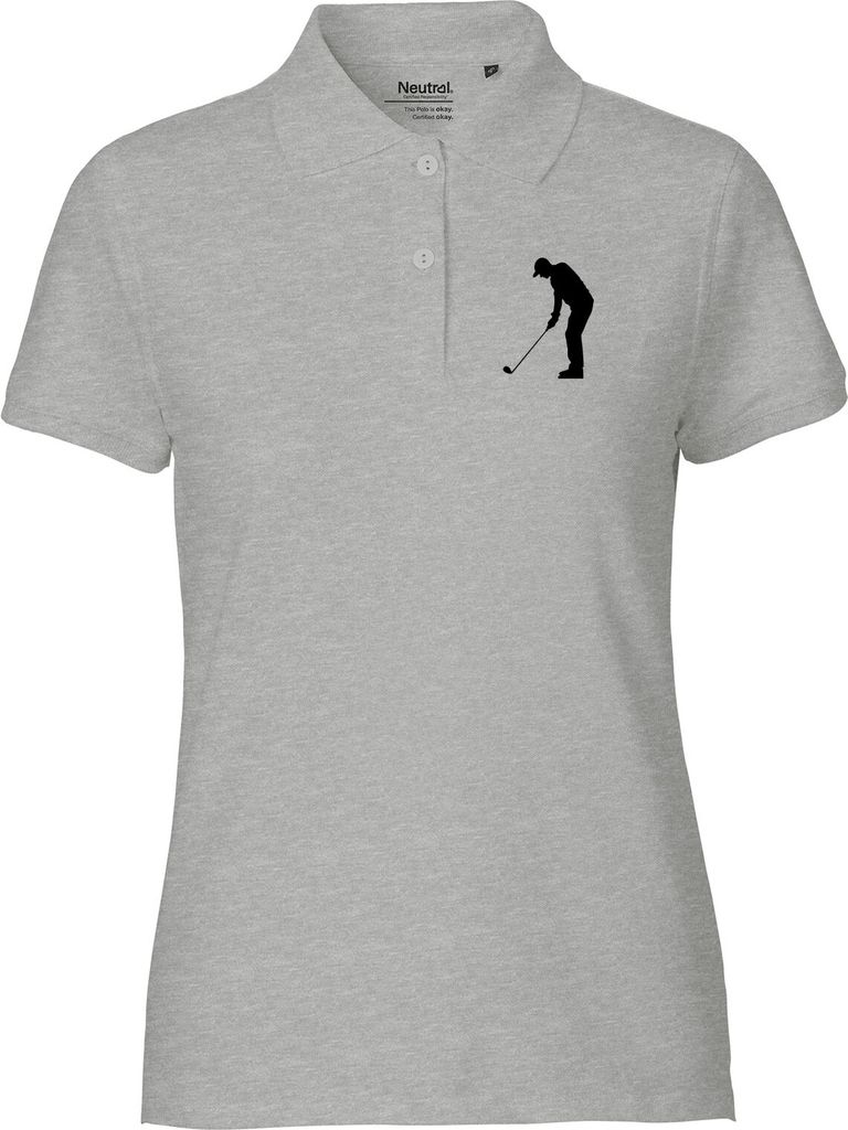 Huuraa Damen Polo Shirt Golf Silhouette XS Sport Grey Bio Baumwolle Fairtrade Poloshirt Geschenkidee