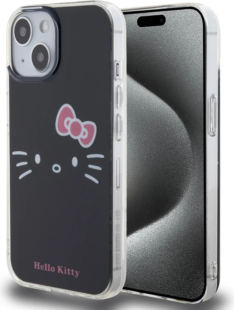Custodia Rigida iPhone 15 Hello Kitty HKHCP15SHKHLK - Nera IML 6.1"