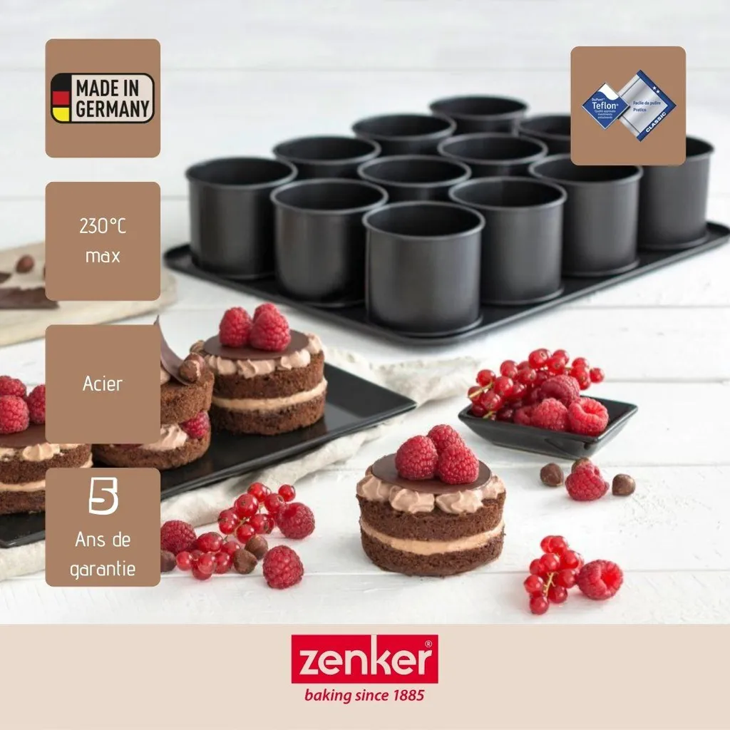 Zenker Teglia Apribile Con Fondo Piatto E Tubo 26 Cm PURE, Stampo Da