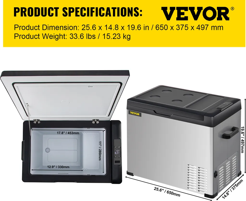 Glacière électrique 50L à refroidissement rapide - Compresseur silencieux 12V