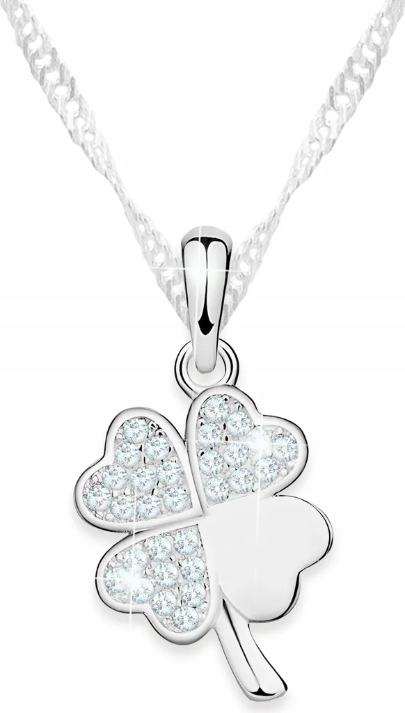 Collana Argento 925 Quadrifoglio Cuore Zirconi | Miglior Rapporto Qualità Prezzo