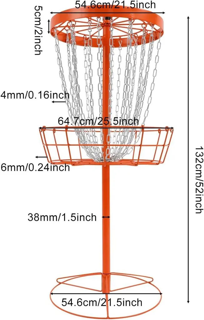 Panier Disc Golf en Fer 24 Chaînes - Structure Légère et Résistante - 2