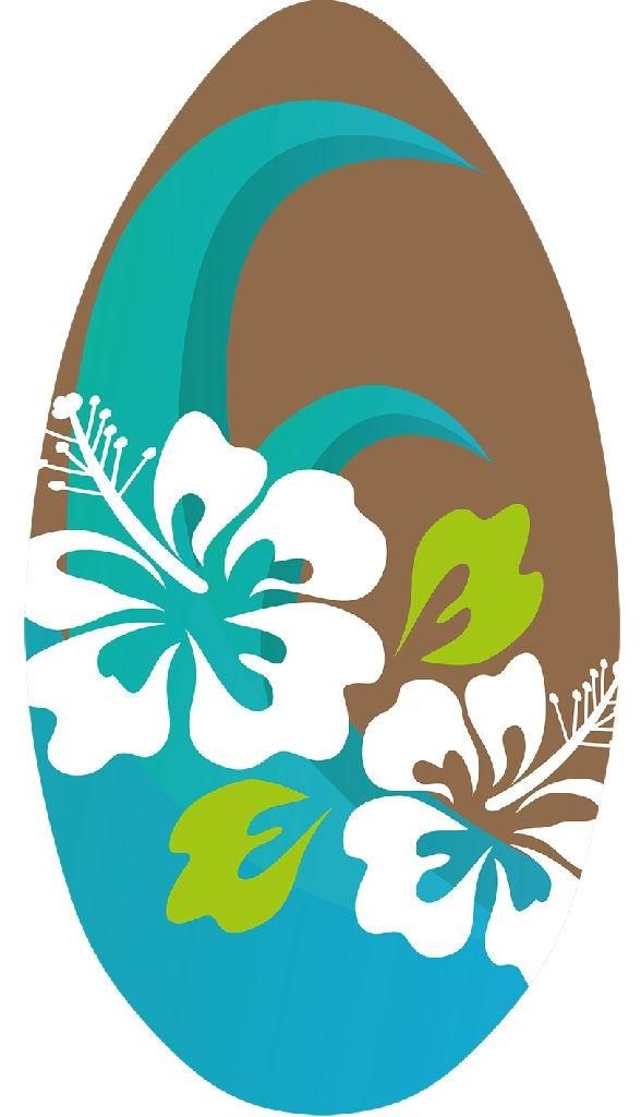 SportX Skimboard Flower Blauw/Bruin 100 cm Immagine del prodotto 