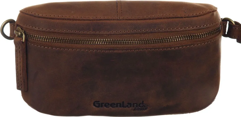GreenLand Nature Monte Sac Banane en Cuir de Buffle Marron Foncé
