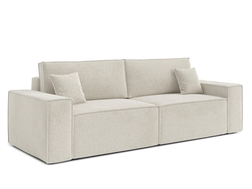 AX LIVING Cord Sofa Talaton 248cm Creme Sofa mit Kissen Produktbild 