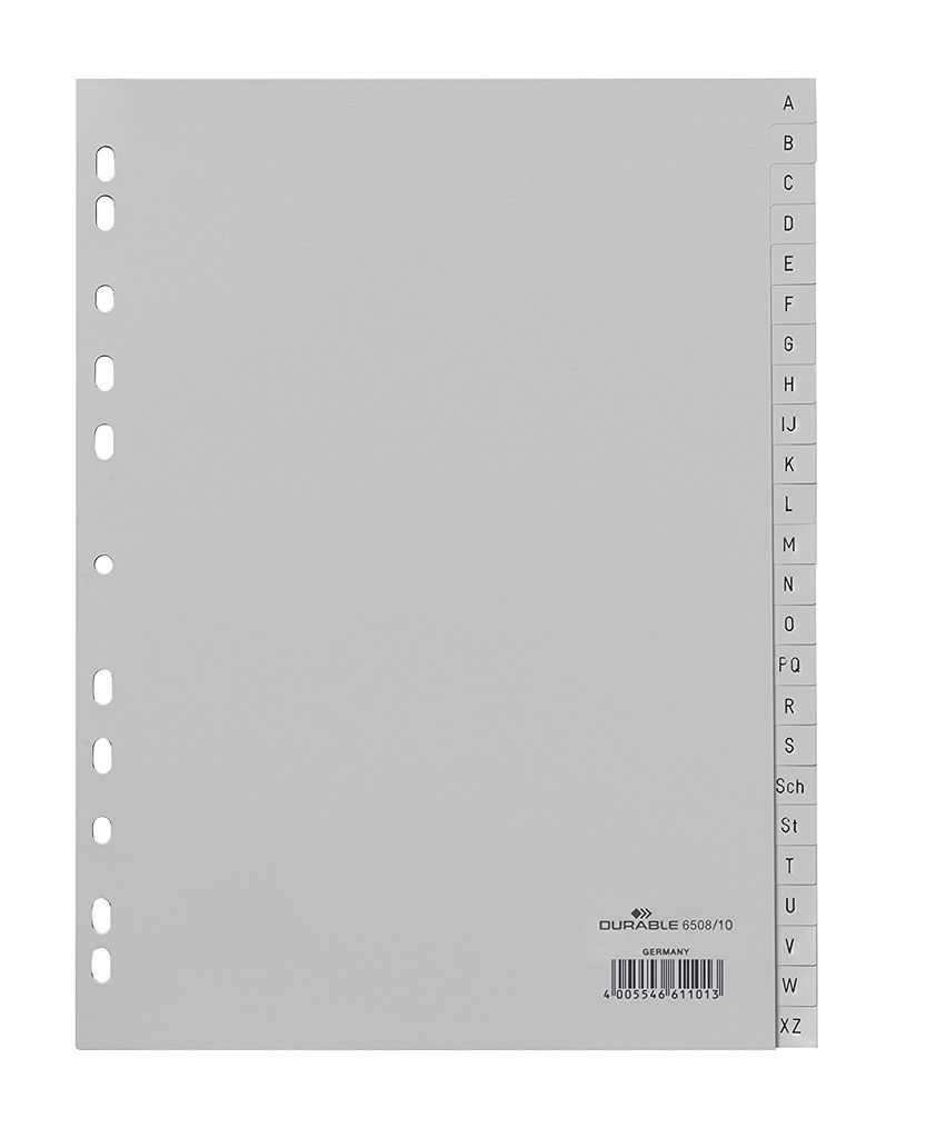 Register A4 A-Z PP grau Packung mit 10 Stück Produktbild 