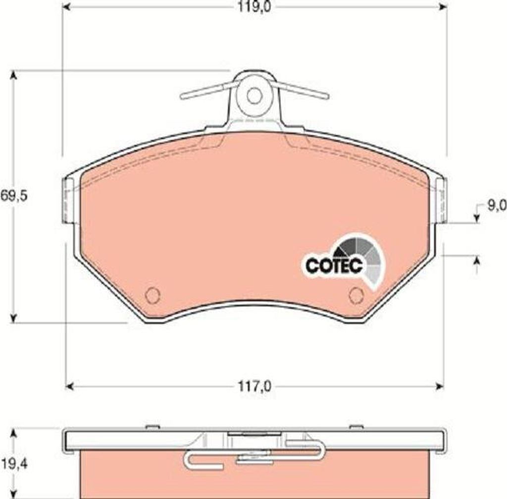 Trw Bremsbelagsatz, Scheibenbremse Vorderachse GDB1266
